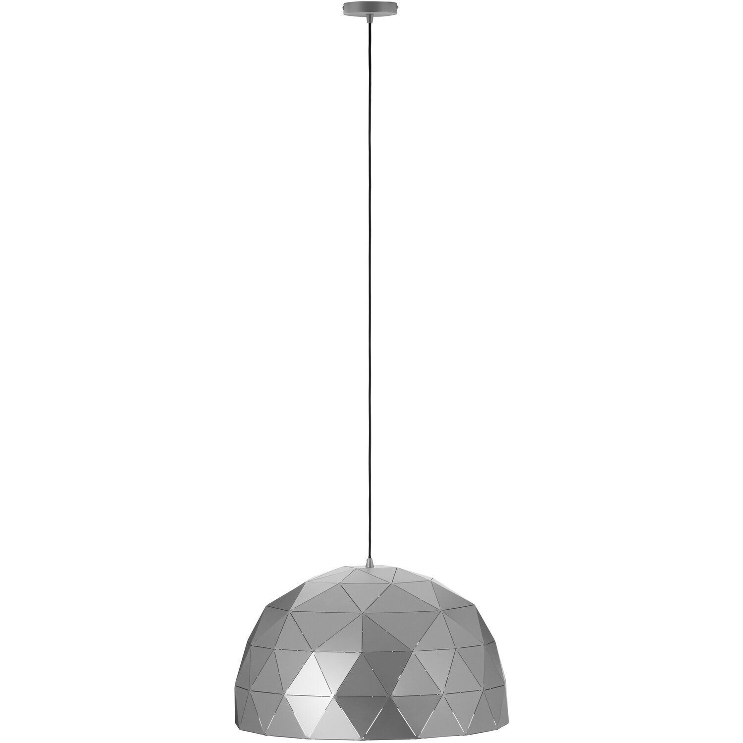 Mateo Large Silver Dome Pendant Light - Silver
