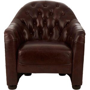 Victor  Brown Leather Tub Chair