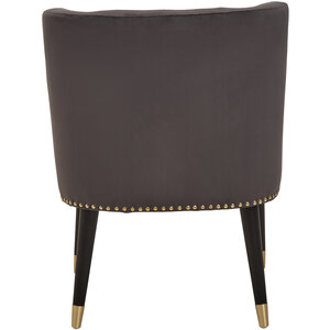Doucet Grey Velvet Dining Chair With Black Legs