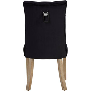 Kensington Townhouse Black Buttoned Dining Chair with Antique Legs