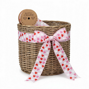 Reel of Wire Edged Heart Decal Ribbon 10m x 60mm