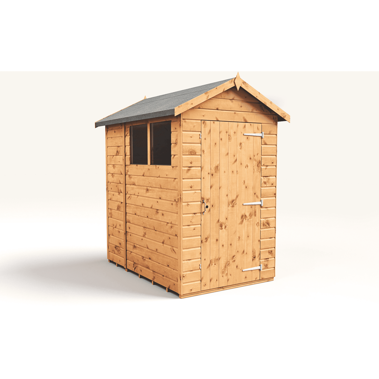 Empire 4x6 Modular Apex Garden Shed with a Single Door & Windows - Brown