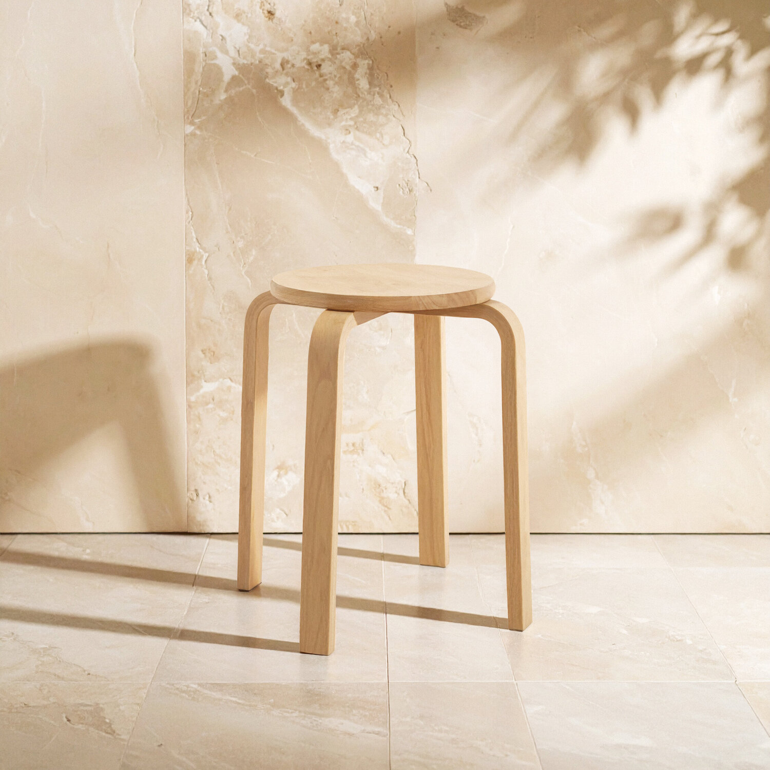 Heva Tropical Hevea Wood Stackable Round Stool - Natural