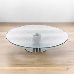 30cm Rotating Glass Cake Stand - Clear