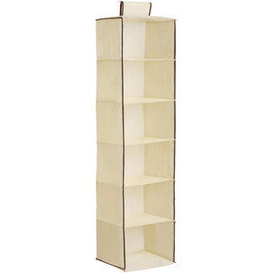 Verti  6 Section Cream Hanging Garment Organiser