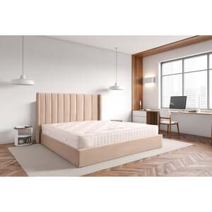 Lucia Warm Stone Velvet End Lift Ottoman Bed Frame - Kingsize
