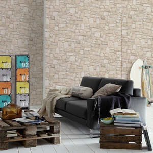 Rustic Weathered Brick Effect Wallpaper