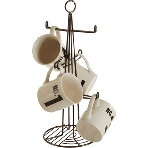 Vertex Black Nickel Finish 6 Cup Mug Tree