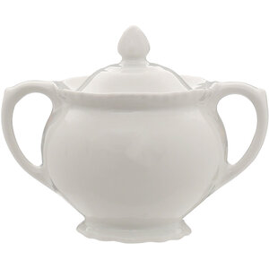 Quinn Embossed White Sugar Bowl