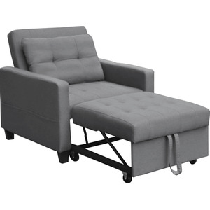 Grey / 1 Home Source Charleston Pull Out Linen Sofa Bed shot 14271284
