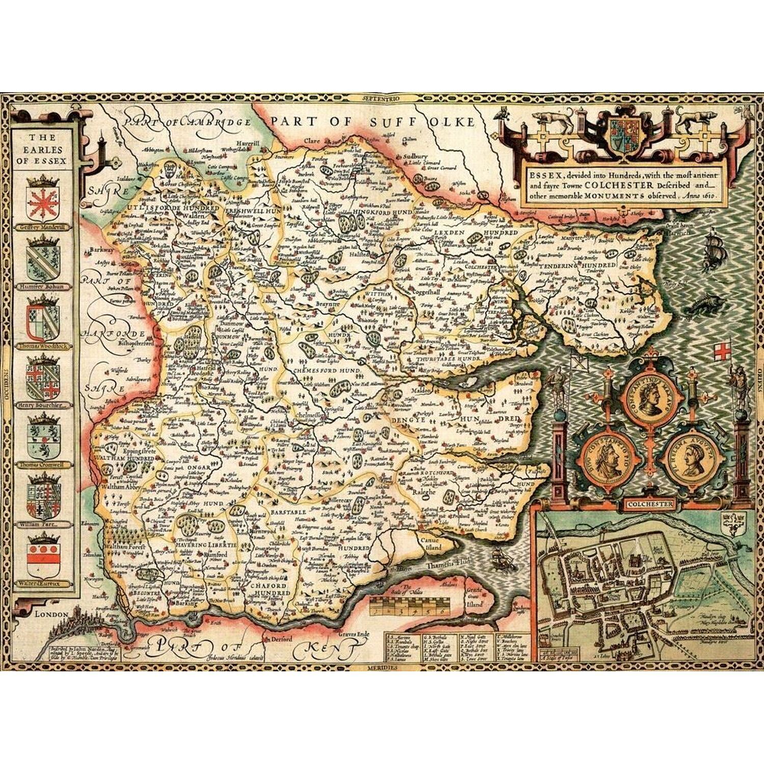 Essex Historical Map 1000 Piece Jigsaw Puzzle (1610)