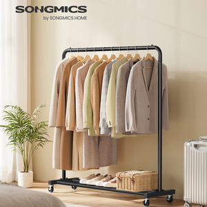 Clothes Rack, Garment Rack on Wheels, Coat Rack, 2 Lockable Wheels