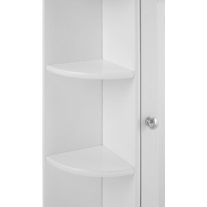 Portland Seven Shelf Mirrored Door Bathroom Cabinet