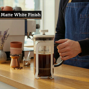 Akeala Matte White Cafetiere 350ml
