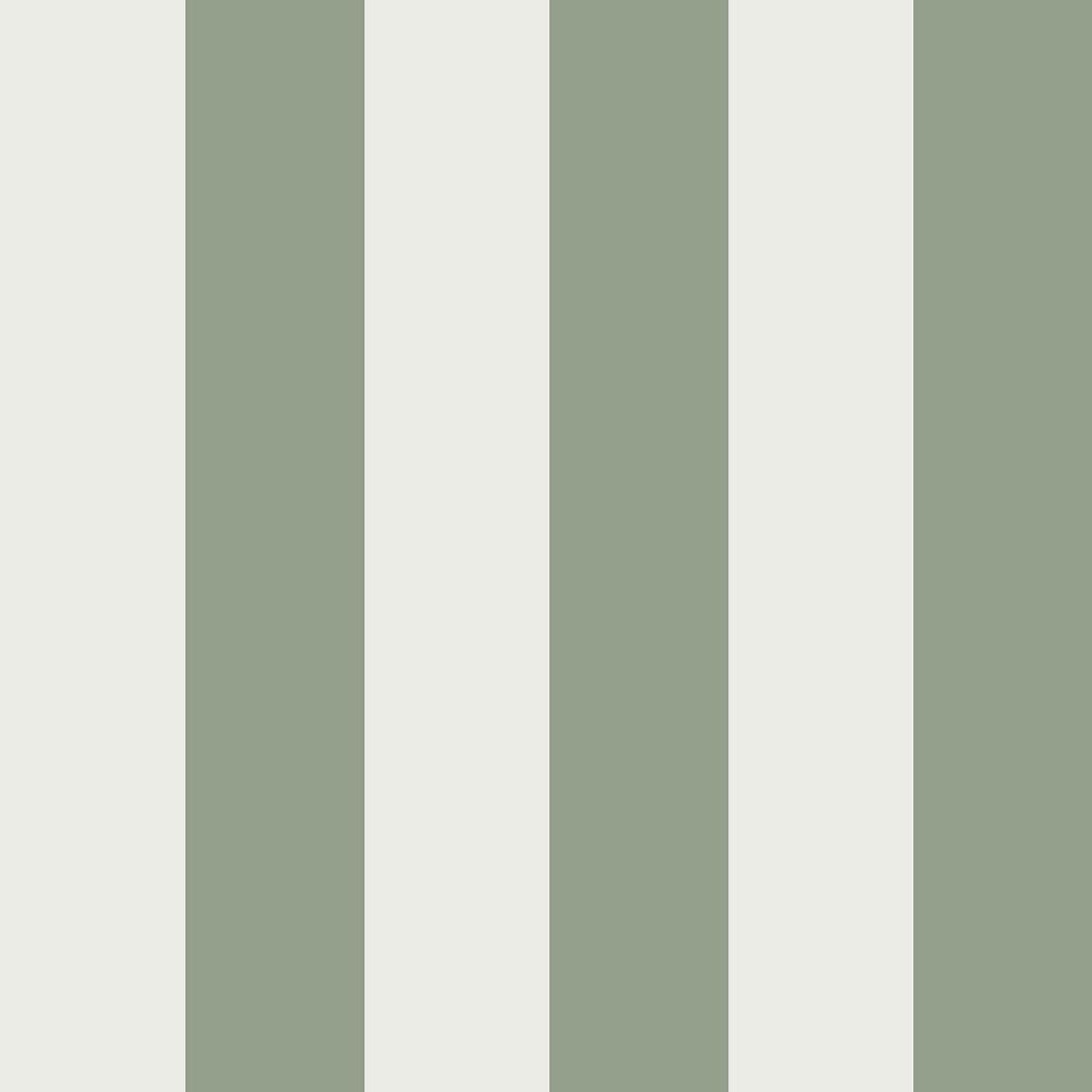 World Of Wallpaper Regency Stripe Wallpaper - Sage Green/Cream