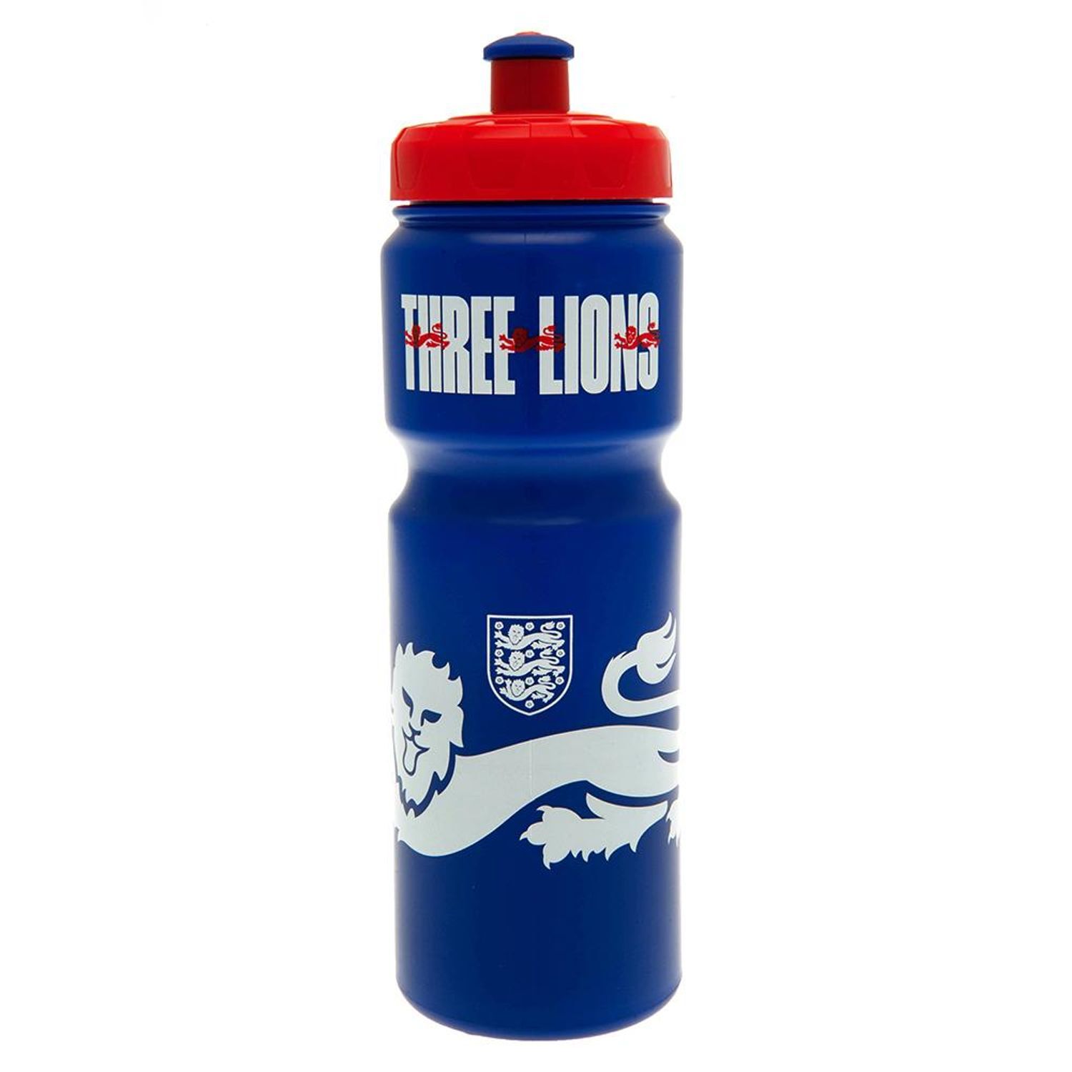 England Fa Three Lions Crest Plastic Water Bottle - Blue/White/Red