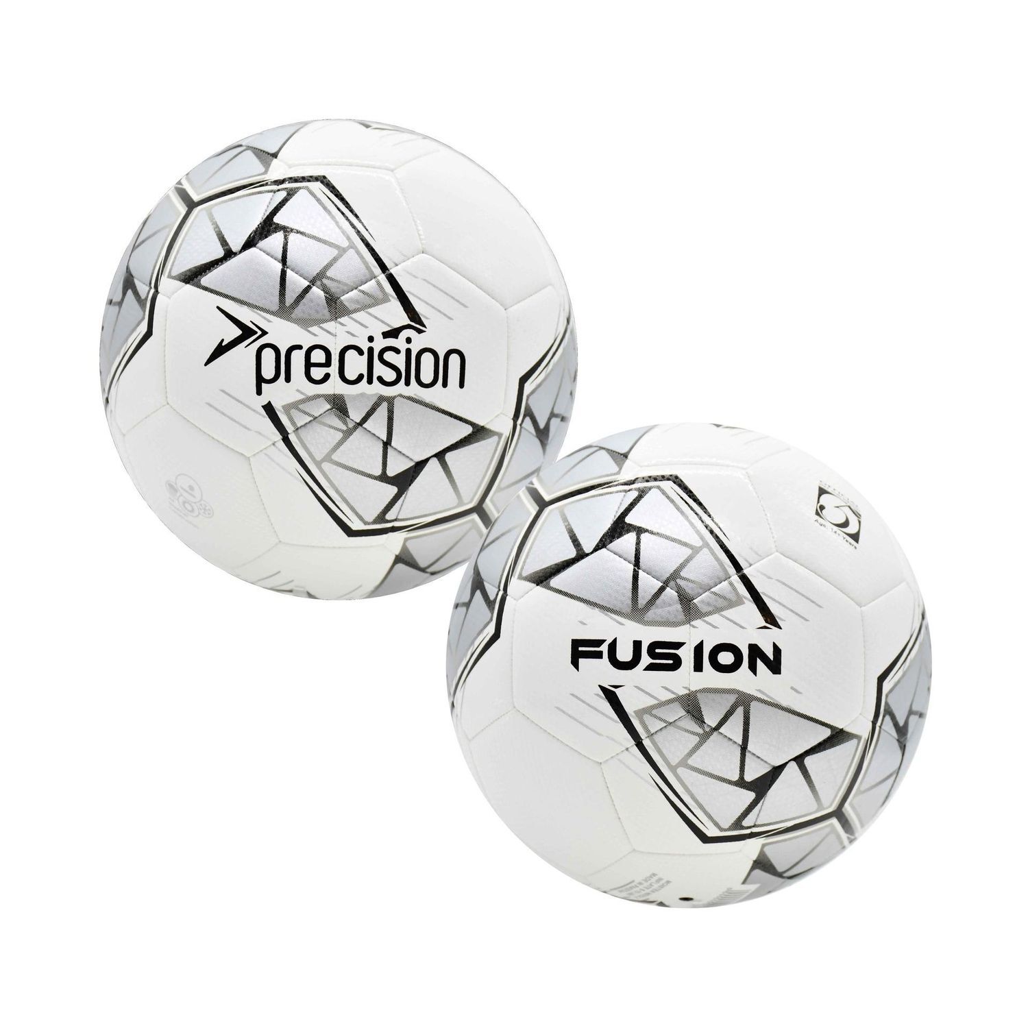 Precision Fusion Fifa Basic Training Ball - White/Silver/Black / 4