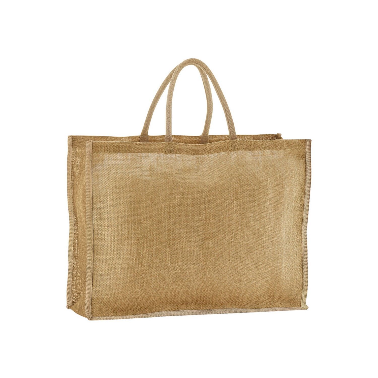 Westford Mill Contrast Starched Jute Tote Bag - Natural