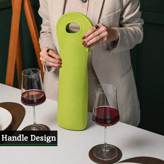 Lime Green Neoprene Wine Bottle Holder