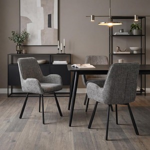 FWStyle Pack of 2 Dining Chairs Grey or Brown 360 Swivel UKFR