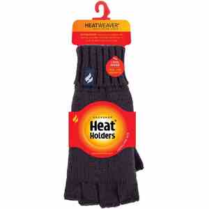 Ladies Knitted Fleece Lined Winter Thermal Fingerless Gloves