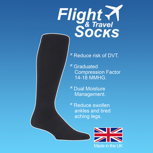 1 Pack Mens 18 mmHg Graduated Compression Travel Flight Socks for DVT