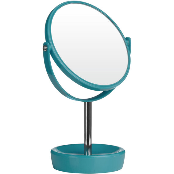 Turquoise Plastic Swivel Table Mirror