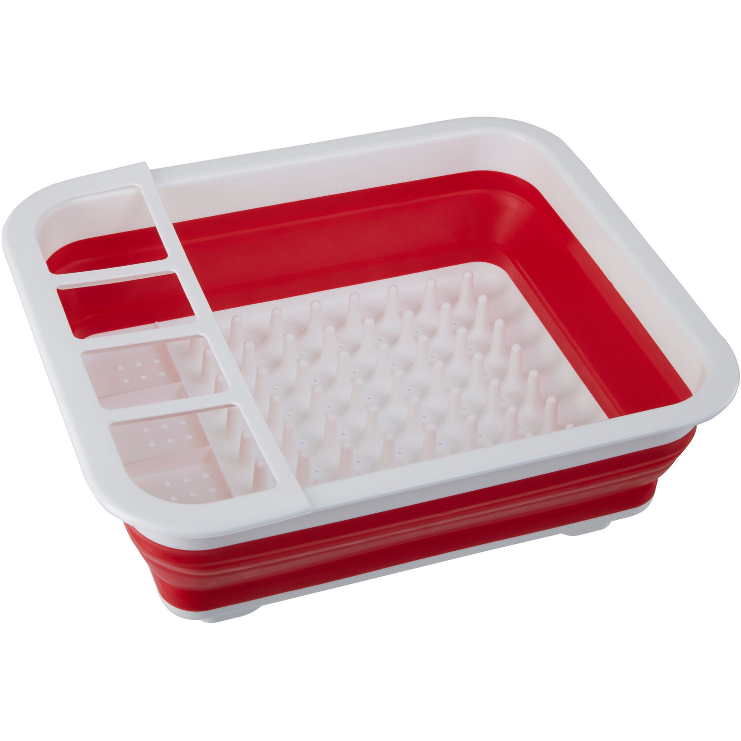 Orsina Umbria Red White Collapsible Dish Rack - White, Red