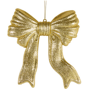 Glitter Finish Bow Hanging Decoration