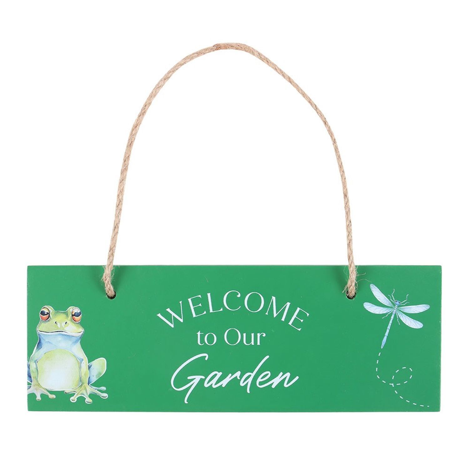 Something Different Unisex Green Welcome To Our Garden Hanging Sign In - Image 2