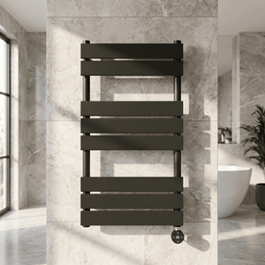 Bagnall Electric Square Flat Heated Towel Rail with 8 Bars, 840 x 500mm