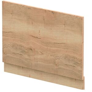 800mm Edge-Power Straight End Bath Panel, Plinth - Textured Woodgrain Autumn Oak