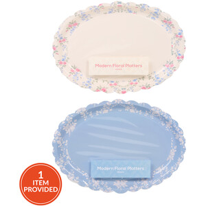 Pack of 4 Modern Floral Platters