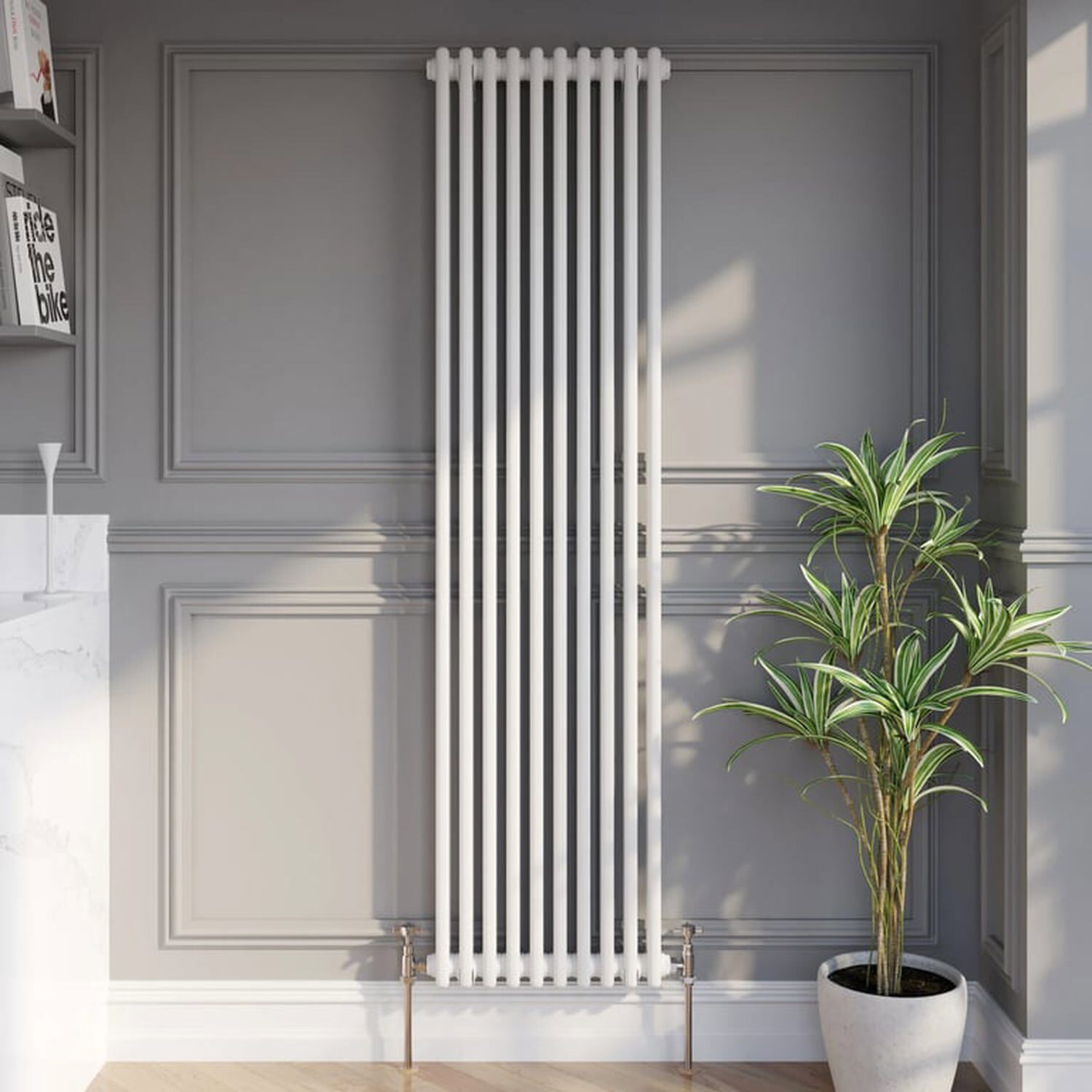 Temprazo Traditional Colosseum Double Bar Column Radiator White 300 X 605Mm - White / 70Mm / 470Mm / 1800Mm