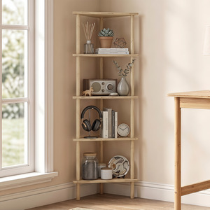 HOMCOM 5-Tier Corner Storage Shelf for Living Room