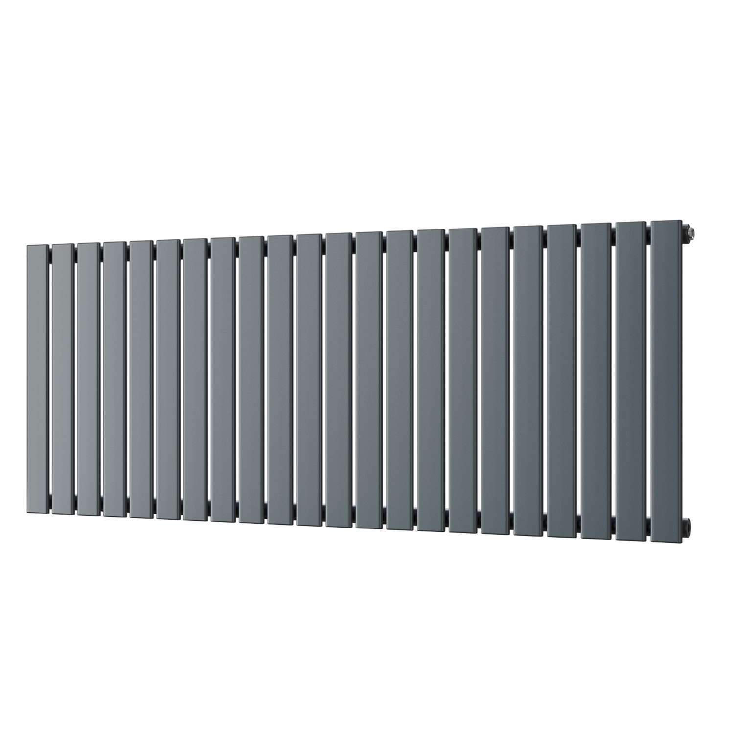 Uk Radiators Typhoon - Anthracite Horizontal Radiator Single Panel - Feet Included - Anthracite / 600Mm / 1496Mm