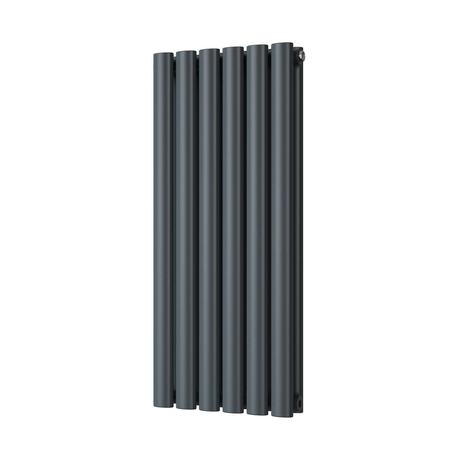 Uk Radiators Omeara - Anthracite Horizontal Radiator Double Panel - Feet Included - Anthracite / 800Mm / 348Mm