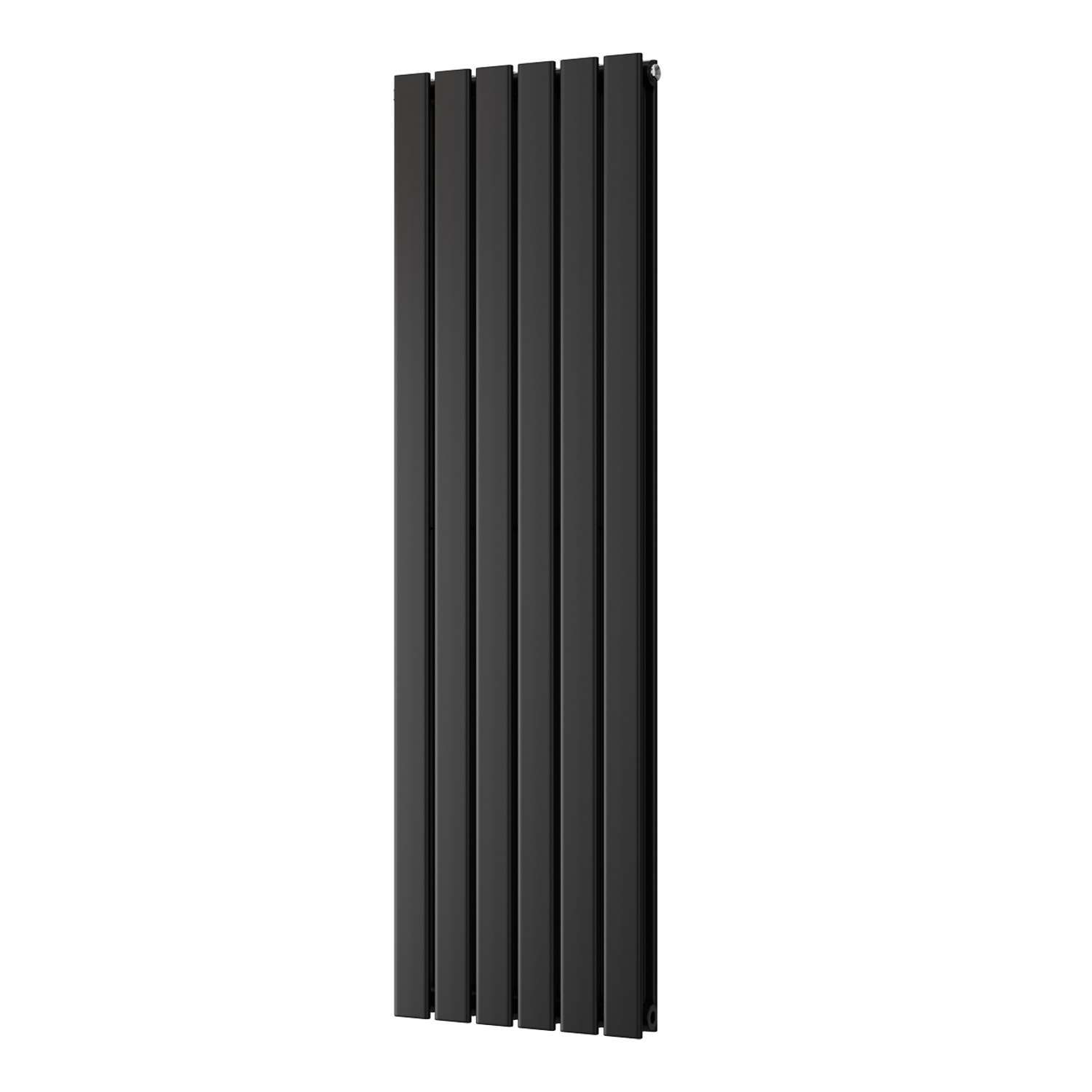 Uk Radiators Typhoon - Black Horizontal Radiator Double Panel - Feet Included - Black / 1400Mm / 408Mm