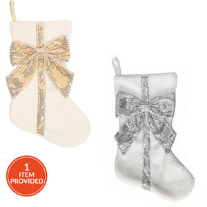 Sparkly Bow Stocking