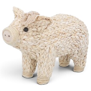 Rattan Pig Natural Easter Decoration