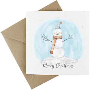 Merry Snowman - Plantable Wildflower Seed Christmas Cards - 5 Pack