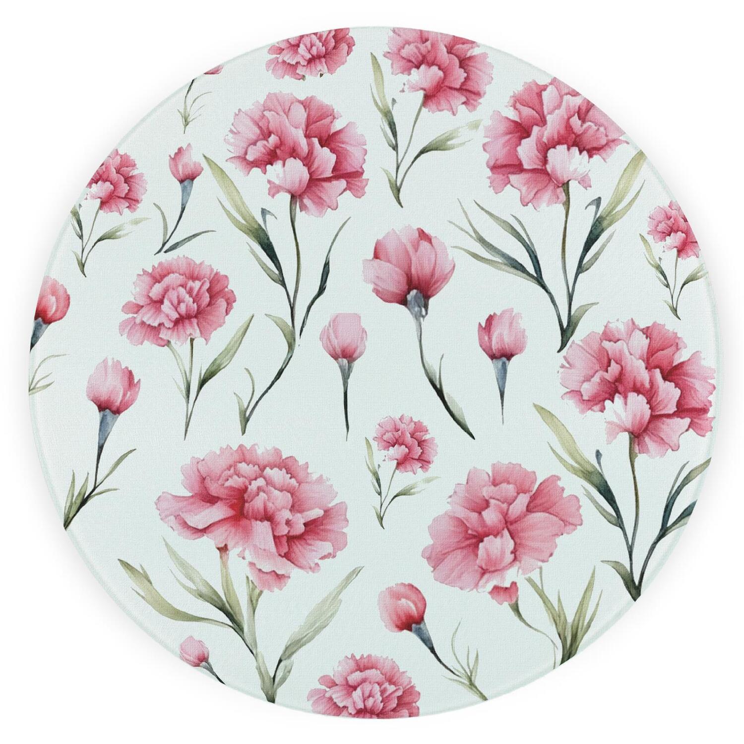 Image of Pink Carnations Round Worktop Protector -&hellip;