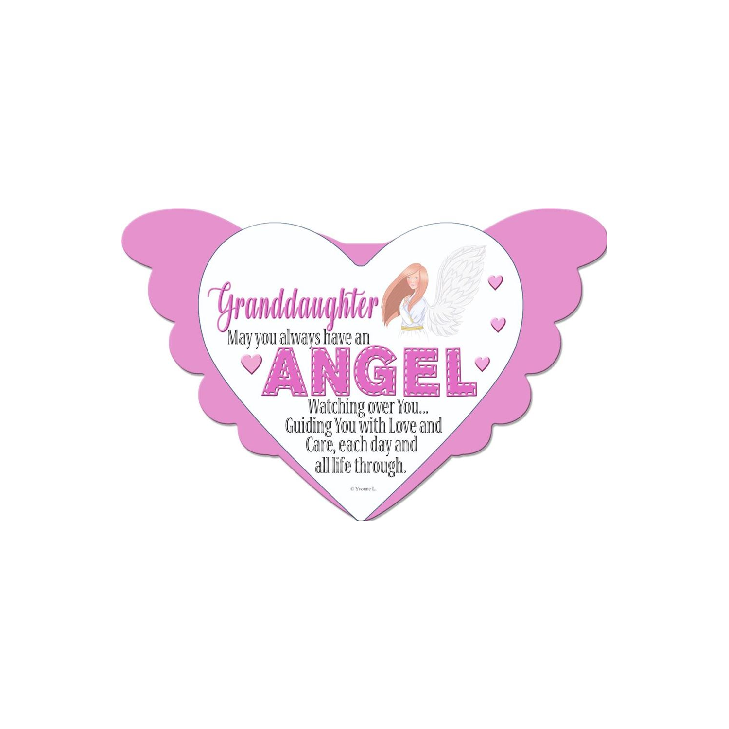 GRANDDAUGHTER Angel Heart Design Plaque - Multi