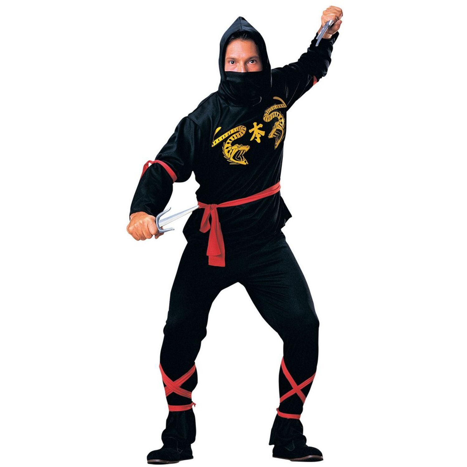 Rubies Mens Ninja Costume - Red/Black/Gold