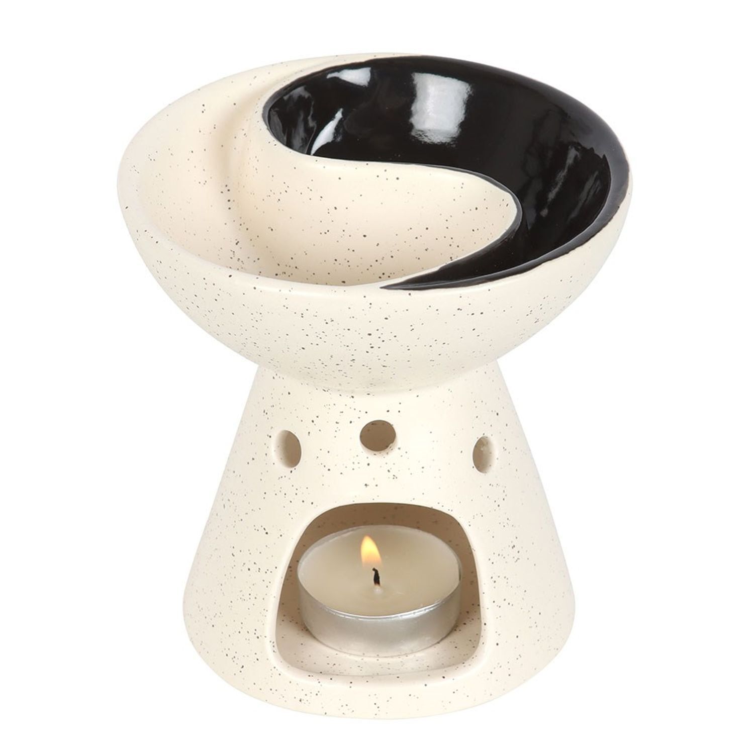 Something Different Yin Yang Oil Burner - Cream/Black