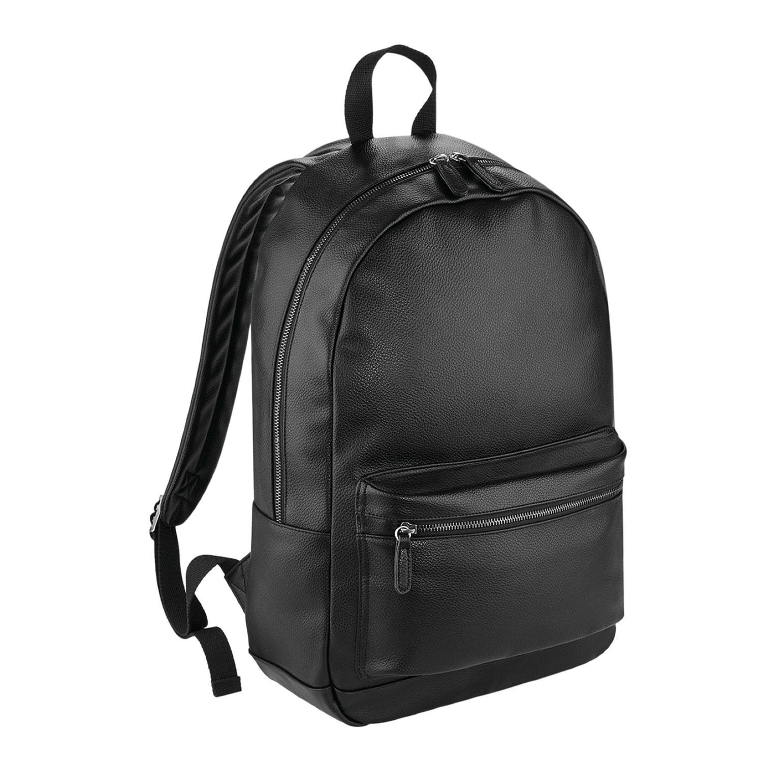 Bagbase Unisex Adult Faux Leather Backpack - Black