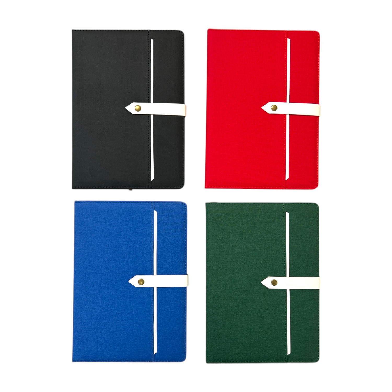 Foska Single B5 96 Sheets Ruled Pu Leather Hardcover Notebook With Button Closure - Multi