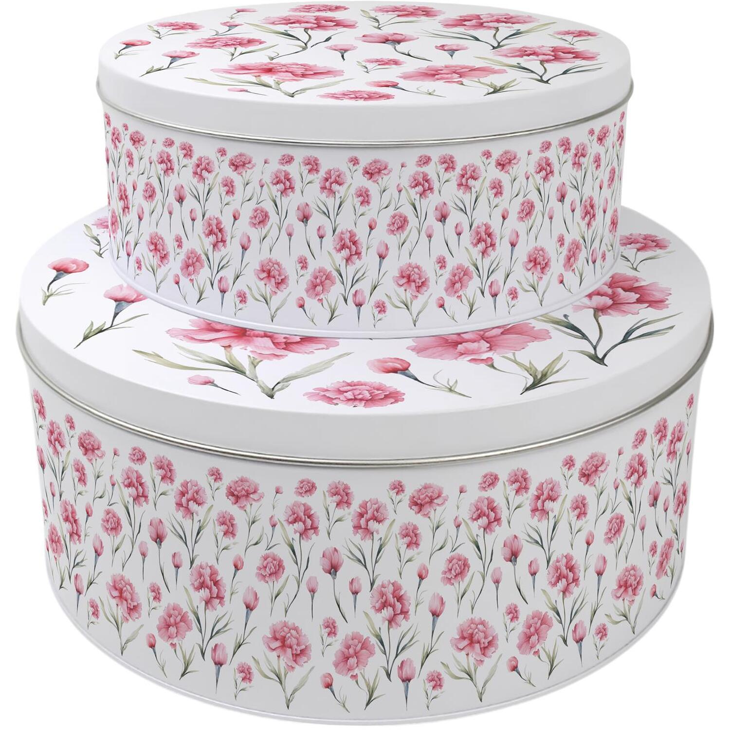 Image of Carnations Cake Tin Set - Multicoloured