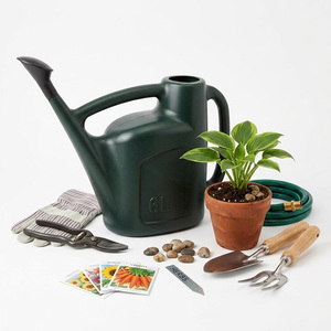 2 x 6L Green Watering Can With a Detachable Rose Head Sprinkler