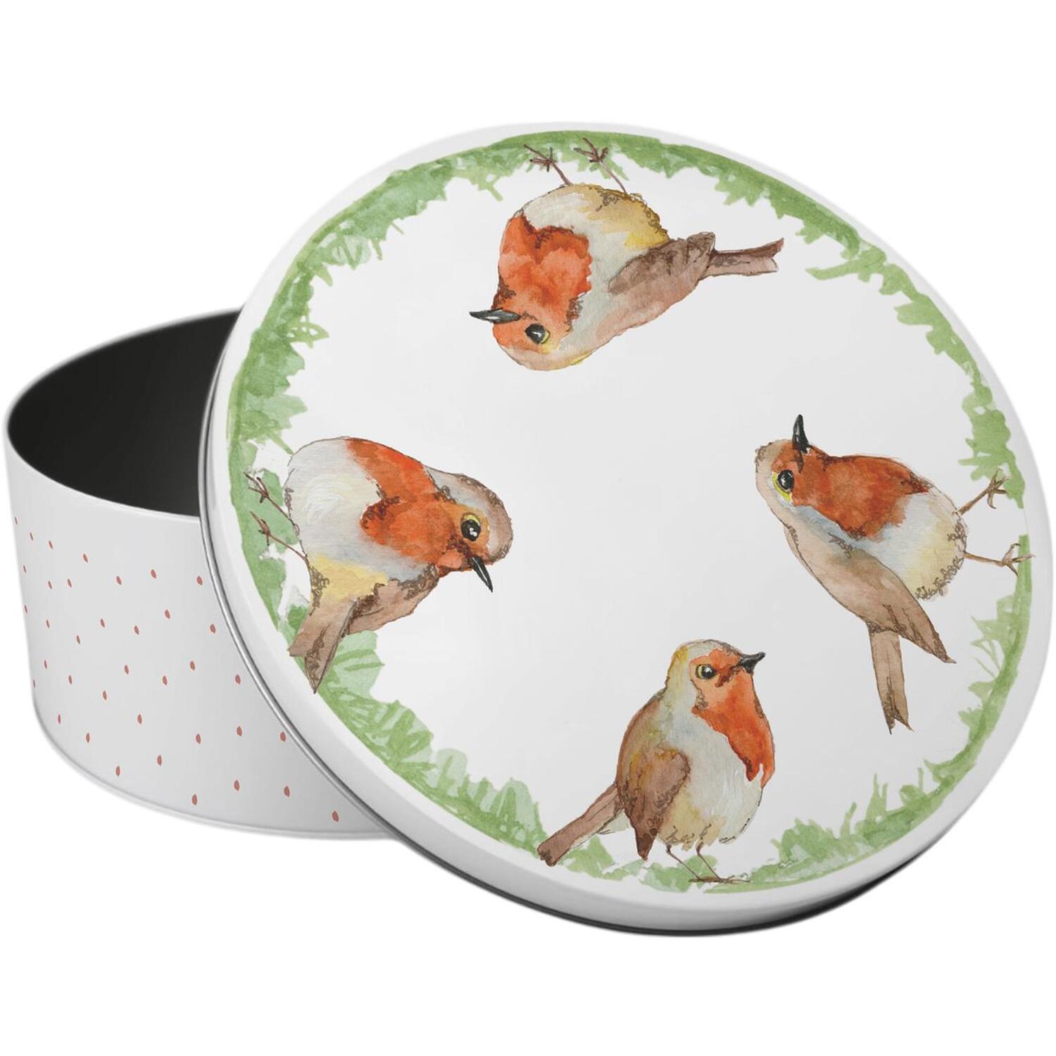 Image of Robins Small Cake Tin - Multicoloured